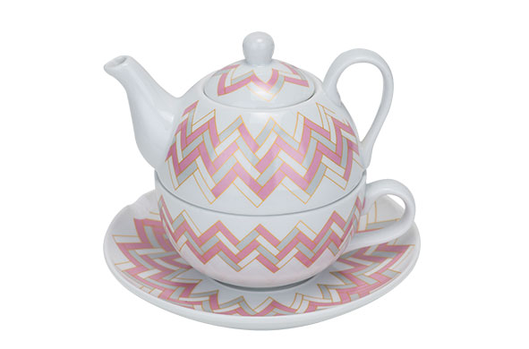 Theekanne 36,5cl (+Tasse&Untertasse) rosa- Set
